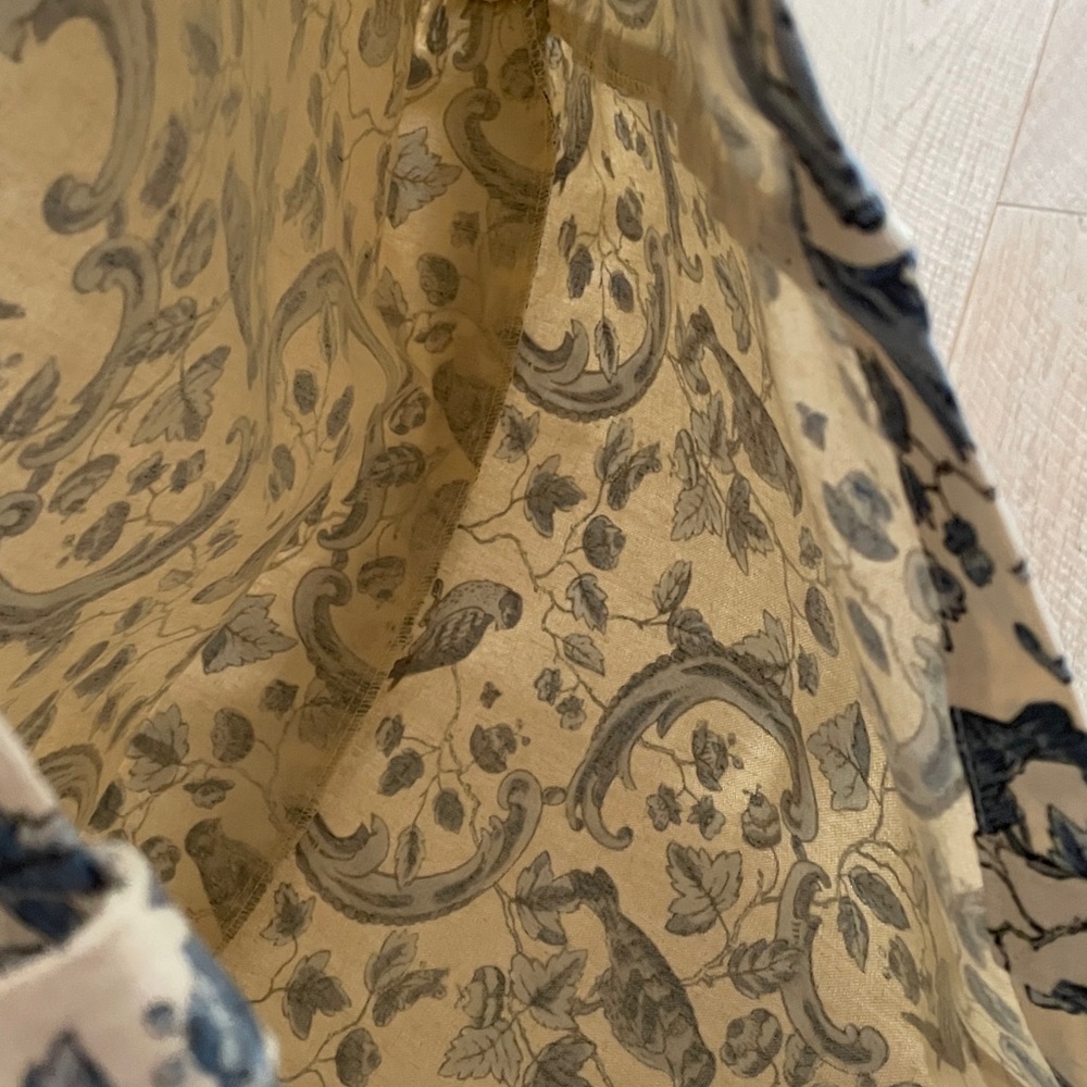 Sezane & Antoinette Poissons Blue floral Bird Print Totebag. - Picture 4 of 7